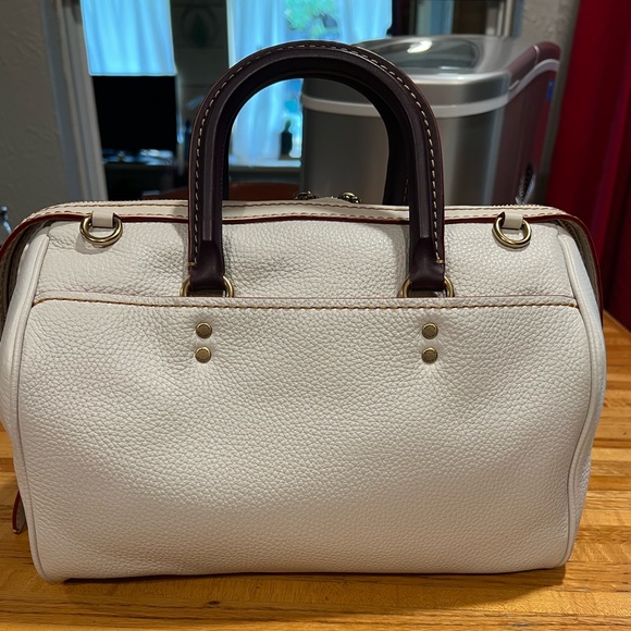 Coach Rogue Satchel in Chalk White pebbled leather old brass hardware. - Picture 9 of 16